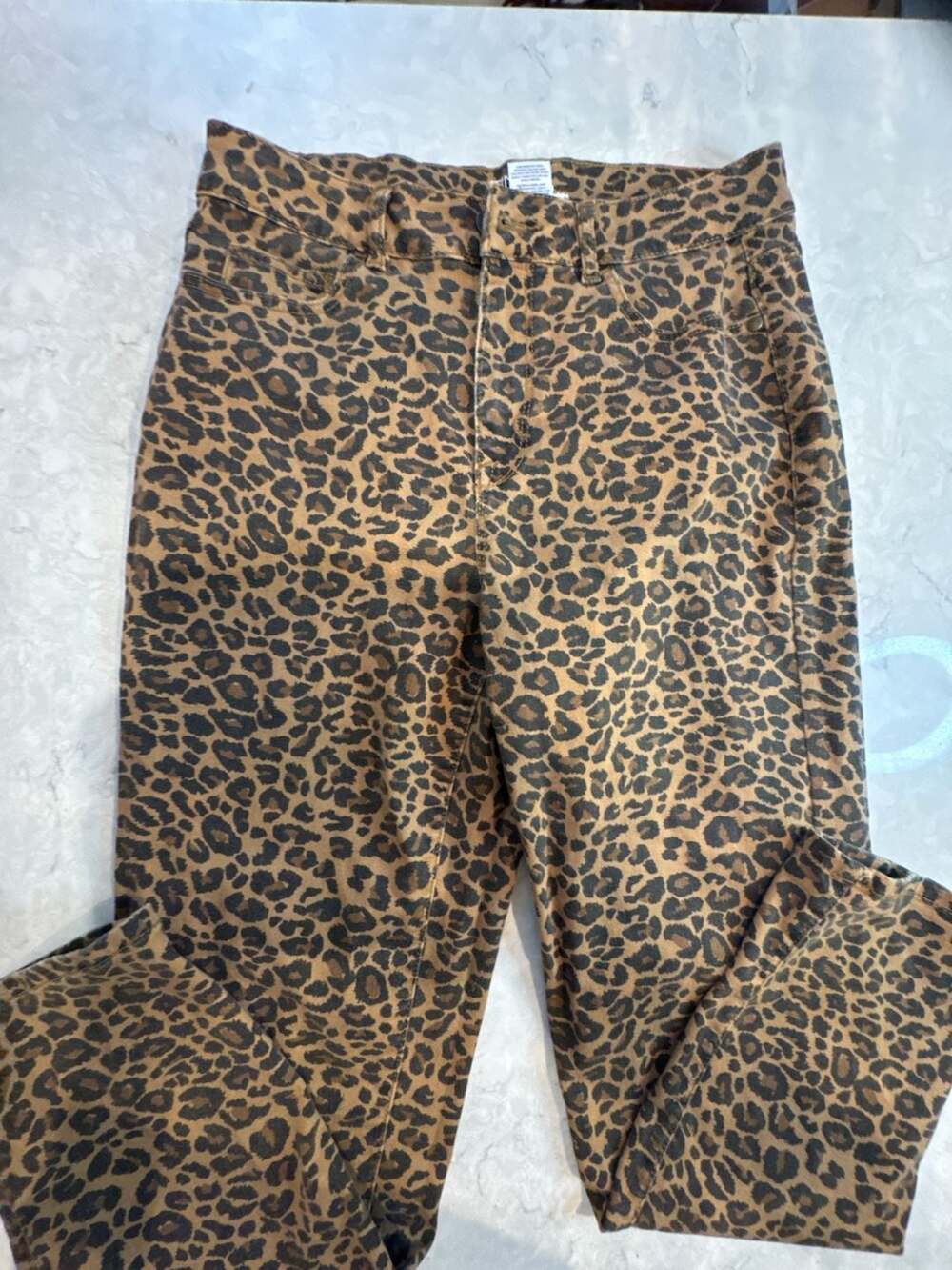 Time and Tru Leopard Print Straight Leg Jeans Size 10